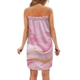 thumbnail image 3 of Yuyamidu Pink Marble Print Bath Towel Wrap for Women Size L Breathable Knee Length Body Wrap Towel Comfy Bathroom Towels with Pocket Reusable Home Shower Towel Wrap, 3 of 7