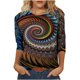 thumbnail image 1 of Blusa de cuello redondo de manga larga con estampado degradado de novedad clásica para mujer Pompotops  gfhjh19303, 1 of 5