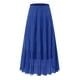 thumbnail image 4 of Falda larga fluida de gasa blanca para mujer: falda boho de verano con cintura elástica y pliegues en línea A, tejido de poliéster, tallas S-XXL, 4 of 4