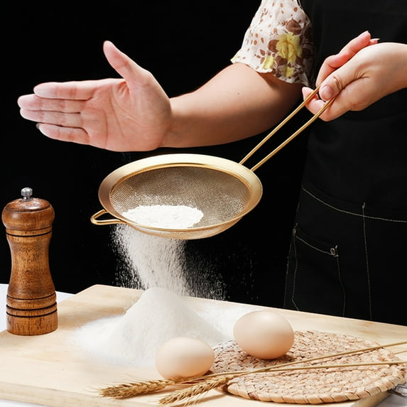Washranp Wire Extra Fine Mesh Strainers with Handle,Stainless Steel Ear Design Sieve Fine Mesh for Food Flour Baking