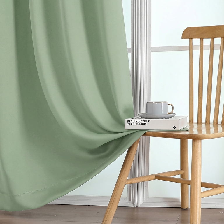 OVZME Light Green Blackout Curtains, 40x36, Set of 2 photo 4