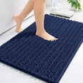 thumbnail image 1 of Alfombra de baño Arotive Luxury Chenille extra suave de 90 x 60 cm, color azul marino, 1 of 8