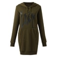 thumbnail image 4 of ZRBYWB Womens Dresses Women's Hooded Sweatshirt Drawstring Lettering Long Sleeve Pullover Hoodie Midi Dress Party Dress, 4 of 6