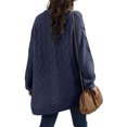 thumbnail image 5 of Women Oversized Chunky Open Front Cardigan Sweaters Cable Knit Long Sleeve Cardigans Outwear Coats, 5 of 6