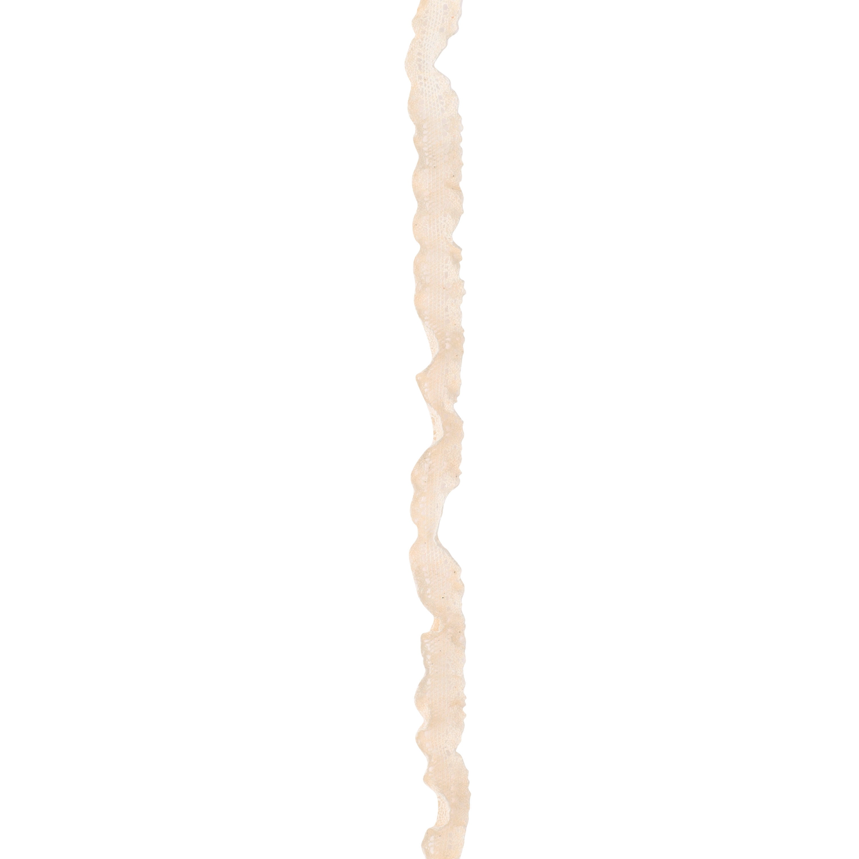 (4 pack) Simplicity Trim, Cream 5/8 inch Elastic Ruffle Trim Great for Apparel, Home Decorating, and Crafts, 3 Yards, 1 Each