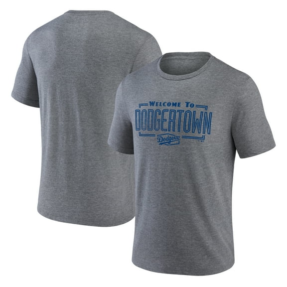 Men's Heather Gray Los Angeles Dodgers Dodgertown Tri-Blend T-Shirt