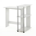 thumbnail image 2 of Furinno Abbott Corner Computer Desk with Bookshelf, Americano/Stainless Steel, 2 of 6