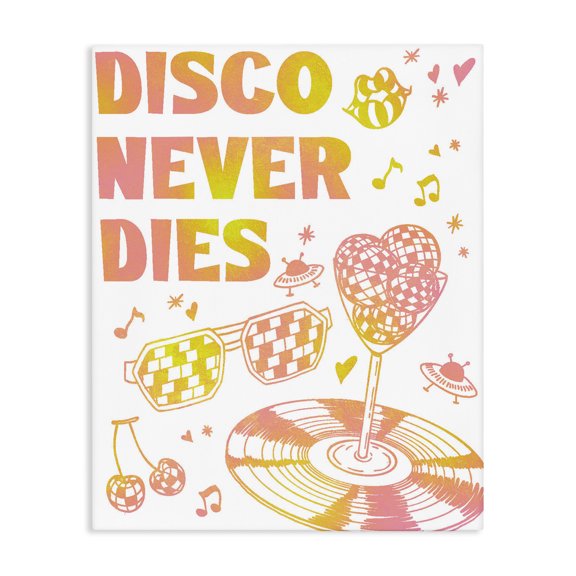 Stupell Industries Eclectic Disco Never Dies Canvas Art, 16 x 20, by Ziwei Li