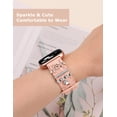 thumbnail image 5 of TOYOUTHS Floral Engraved Band with Charms Compatible with Fitbit Versa 2/Fitbit Versa/Versa Lite Bands Women,Bling Decorative Ring Loop Soft Silicone Flower Fancy Strap for Versa 2 Watch(with Band), 5 of 7