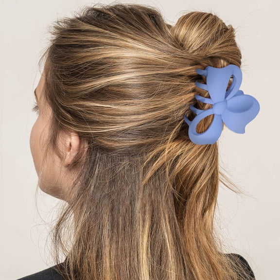 Elegant Women's Bow Tie Hair Clip Frosted Design Back Hair Clip Accessories for Stylish