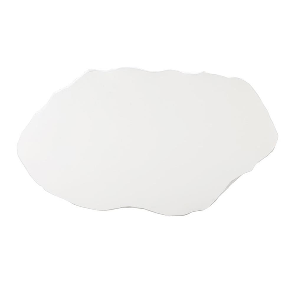Maklaine Transitional White Finish Durable Concrete Coffee Table