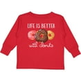 thumbnail image 3 of Inktastic Life is Better with Donuts Boys or Girls Long Sleeve Toddler T-Shirt, 3 of 5