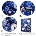 thumbnail image 3 of Designart "Elegance of Art Deco Blue Tiles I" Geometric Canvas Wall Art - Modern White Abstract Tile Entryway Wall Art Print, 3 of 6