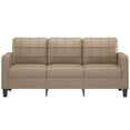 thumbnail image 3 of vidaXL 3-Seater Sofa Cappuccino 70.9" Faux Leather, 3 of 8