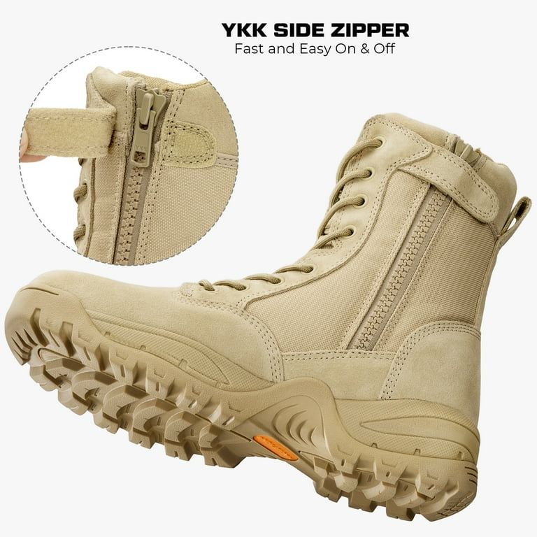Maelstrom Tactical Military Work Boots with Side Zipper