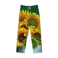 thumbnail image 6 of Uemuo Sunflowers in Bucket Pattern Men's Wide Leg Palazzo Lounge Pants with Pockets Light Weight Loose Comfy Casual Pajama Pants-Small, 6 of 9