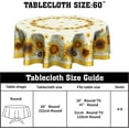 thumbnail image 2 of Sunflower Floral Tablecloth Round 60 Inch Bee Flower Washable Table Cloth Heat Resistant Seasonal Table Cover for Party Picnic Dinner Decor, 2 of 8