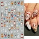 thumbnail image 2 of Pegatinas navideñas para uñas, adornos de Arte de uñas, tatuajes, pingüino, Papá Noel, alce, árbol, ciervo, oso, deslizadores lindos, copos de nieve blancos, 2 of 4