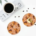 thumbnail image 5 of Pofeuu Hippie Ditsy Floral Print Leather Coasters Set of 6, Round Cups Mugs Mat Pad for Home Kitchen Heat Resistant Drink Coasters,Round Shape, 5 of 7