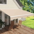 thumbnail image 6 of AECOJOY 13' x 10' Manual Retractable Patio Awning,Outdoor Awning Retractable Sunshade Shelter-Beige, 6 of 9