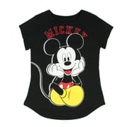 Disney Girls' Mickey Mouse Hands On Cheeks Glitter Accent T-Shirt, 6X