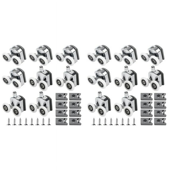 Curved Shower Door Rollers, 16Pcs Glass Replacement Wheels, for Bathroom