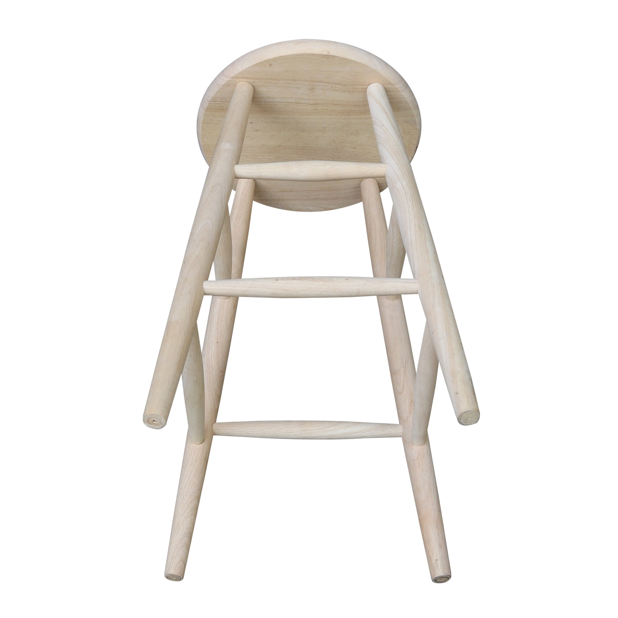 International Concepts 30" Unfinished Wooden Scooped Seat Bar Stool