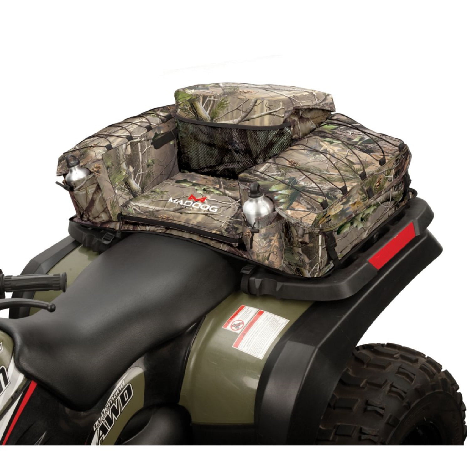 ATV Rear Seat Pad Cushion Passenger Storage Bag Hunting Gear Luggage Rack Camo