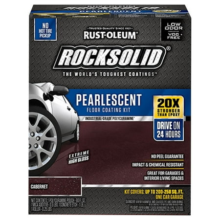 Rust-Oleum 306324 RockSolid Pearlescent Floor Coating Cabernet 1 Car Garage