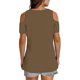 thumbnail image 5 of Tops para mujer,Blusa de mujer con escote en V y hombros descubiertos, manga corta, imitación de tela, estilo casual para el hogar, sopatenor, 5 of 9