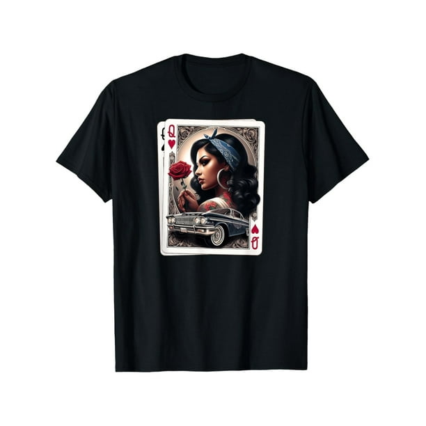 Cotton Short Sleeve T-Shirt Lowrider Chicana Chicano Shirt Retro Low Chicano Art T-Shirt
