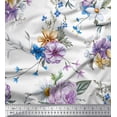 thumbnail image 1 of Soimoi Green Poly Georgette Fabric Leaves & Floral Printed Fabric 1 Yard 42 Inch Wide, 1 of 3