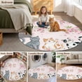 thumbnail image 5 of Cherry Blossom Cats Round Area Rug 7Ft Washable Circle Rugs for Dorm Laundry Room, Pink Spring Modern Farmhouse Floral Non-Slip Carpet Floor Mats Indoor Outdoor Carpet Runner Aesthetic Home Decor, 5 of 8