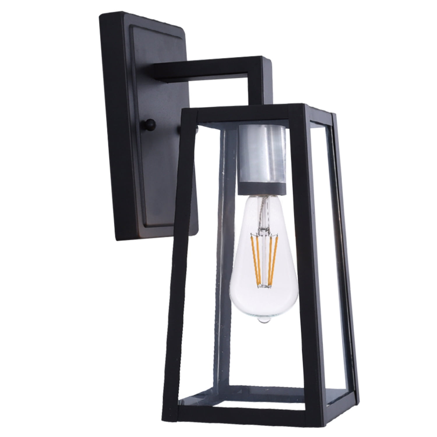 Better Homes & Gardens 12.5"H Bronze Classic Outdoor Wall Light, Glass Shade, ST19 LED Bulb Included