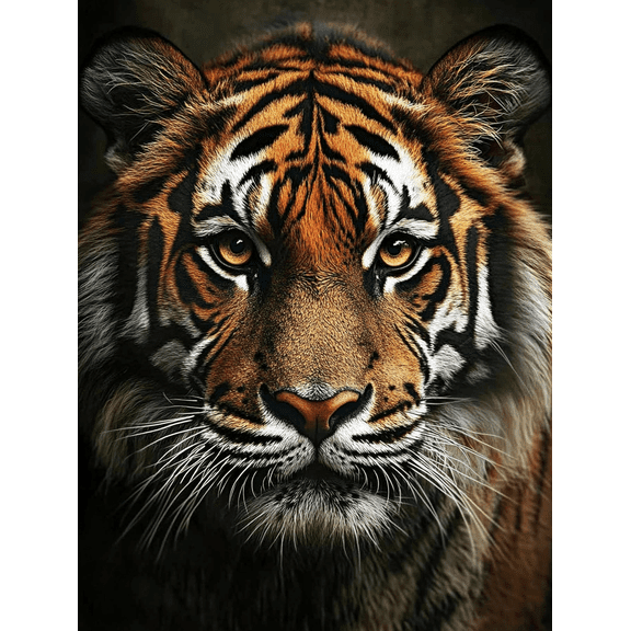 Tiger Portrait Decorative Painting/Canvas Art， Perfect for Living Room， Bedroom， Office， Dining Room， Study Room， Hallway， and Gallery Decor.