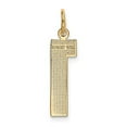 thumbnail image 3 of Auriga 14K Yellow Gold Large Polished Number 1 Charm for Women (Length - 20.88 mm, Width - 6.62 mm), 3 of 6