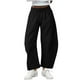 thumbnail image 3 of RKSTN Women's Barrel Leg Sweatpant Plus Size Cotton Like Elastic Waist Wide Leg Athletic Jogger Pants Womens Casual Solid Baggy Comfy Drawstring Running Gym Fitness Sport Pant with Pockets, 3 of 10