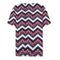 thumbnail image 4 of 4th of July Shirts for Women 3/4 Length Sleeve Patriotic Tops Dressy Casual Notch Neck Blouses 2024 USA Flag Star Stripes Printed Parade T Shirt, 4 of 5