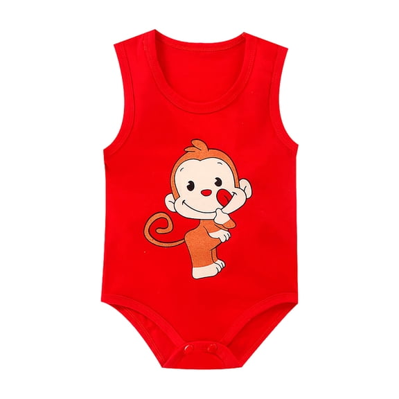 Emitonse Summer Outfits Baby Girl,Jumpsuit For Girls,Baby Boys Girls Bodysuit Short Sleeve Romper Jumpsuit Outfit Watermelon Red,Size 9-12 Months