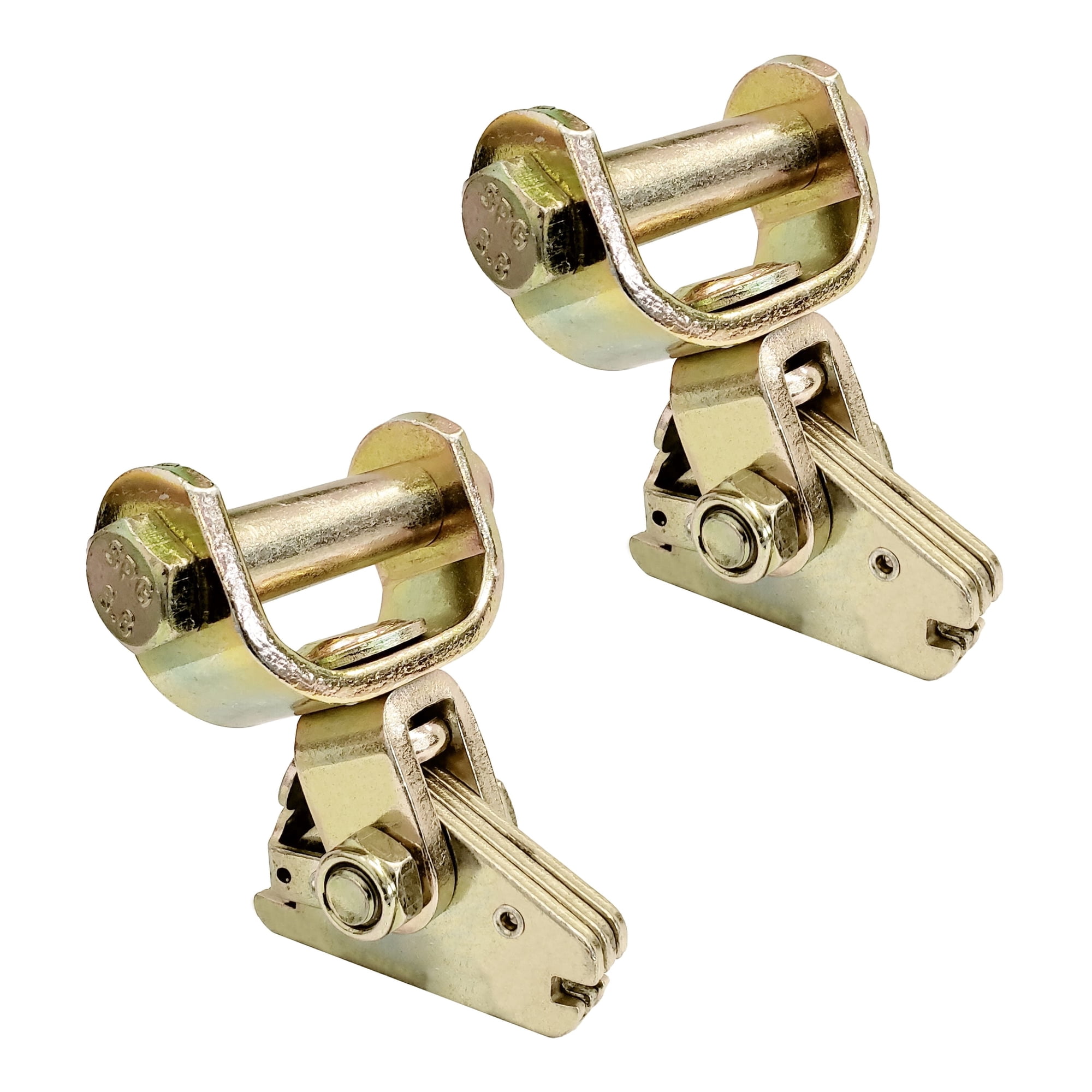 Mega Cargo Control 2 pack 2 Heavy Duty Steel Yellow Galvanized E-Track Swivel Idler Anchors – 1 666 lb Wll
