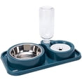 thumbnail image 2 of Cuencos para perros y gatos, 2 en 1, juego de cuencos de agua y comida para mascotas con botella dispensadora automática de agua por gravedad, cuenco de acero inoxidable desmontable, sin derrames, par, 2 of 4