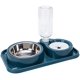 thumbnail image 2 of Cuencos para perros y gatos, 2 en 1, juego de cuencos de agua y comida para mascotas con botella dispensadora automática de agua por gravedad, cuenco de acero inoxidable desmontable, sin derrames, par, 2 of 5