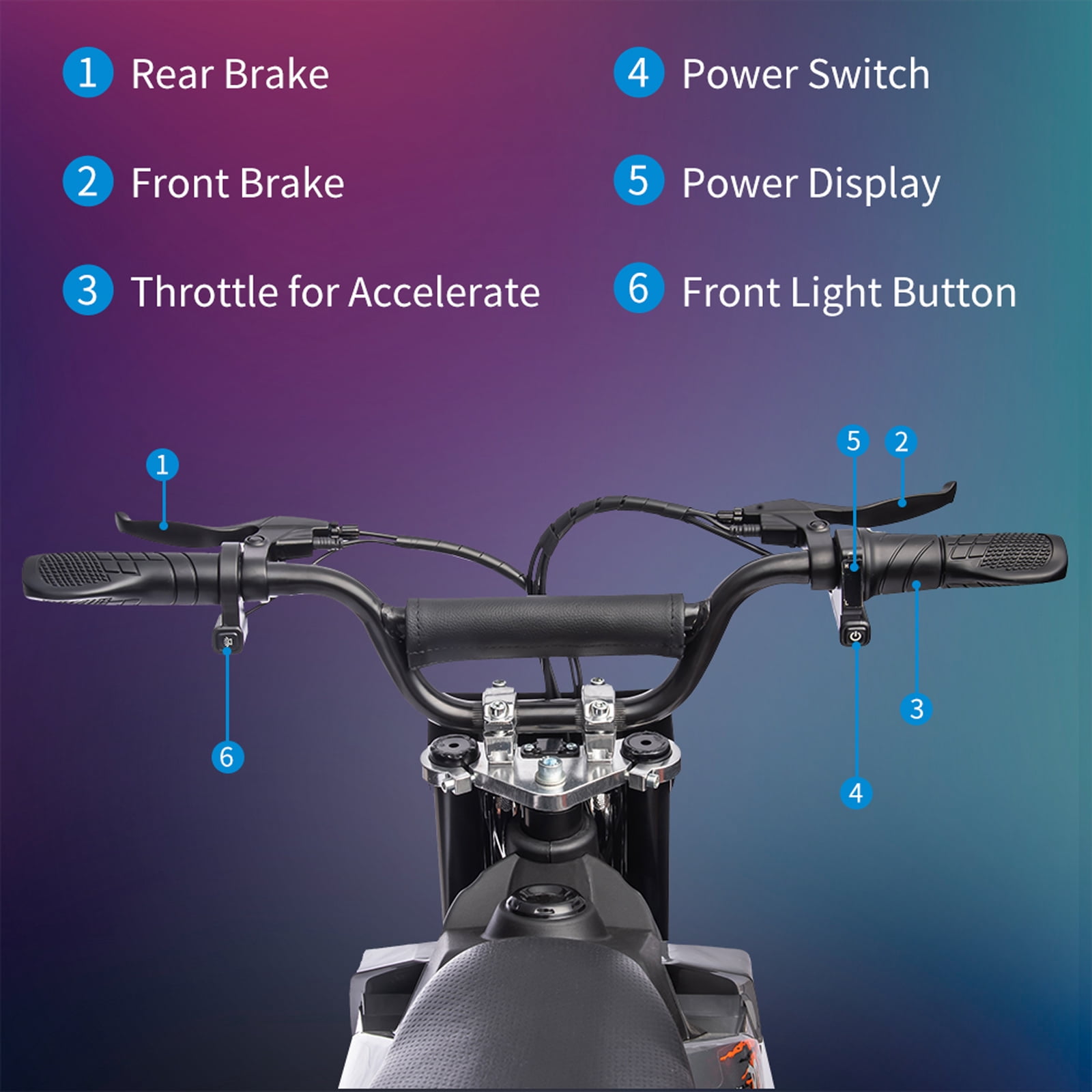 CazToi 36V 500W Kids Electric Dirt Bike 15.5mph Off-Road Motorcycle Motocross Bike for Kids 14+