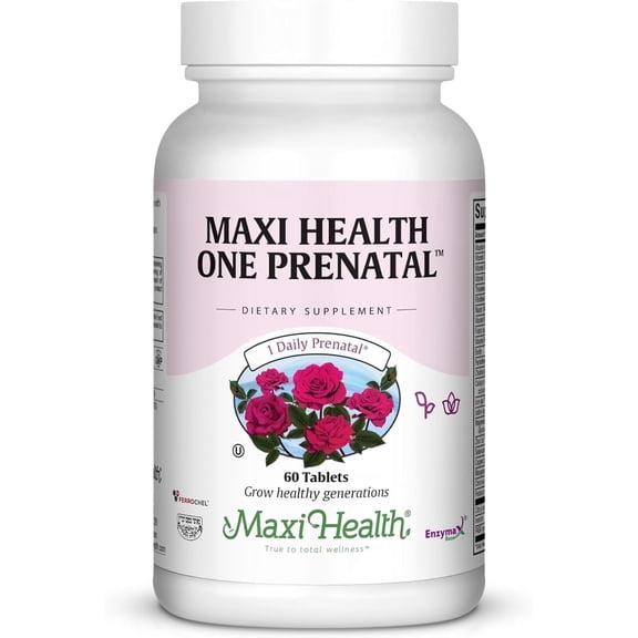 Maxi Health One Prenatal – Women’s Prenatal Multivitamin with Iron & High Absorption – 60 Tablets