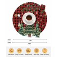 thumbnail image 6 of 13 Inch Round Placemats Set of 6, Christmas Tree Non Slip Heat Insulation PP Table Mats, Winter Xmas Ball Snowy Red Black Plaid Washable Place Mats for Kitchen Dining Party Table Decor, 6 of 7
