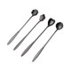 thumbnail image 2 of Juego de 4 cucharas de acero inoxidable con forma de flor para mezclar, cubiertos para té helado, postre, vajilla, accesorios de cocina (negro), 2 of 7