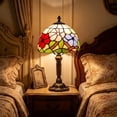 thumbnail image 7 of Vintage Stained Glass Table Lamp, Plug-in Decorative Bedside Lamp for Bedroom, Living Room & Study, 7 of 7