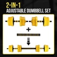 thumbnail image 3 of 2-In-1 Adjustable Weight Set 44 /33 Lb, Adjustable Weights Used As Dumbbell and Barbell Set, Yellow, 3 of 7