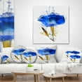 thumbnail image 4 of Designart Blue Gentiana Alpina Watercolor - Floral Throw Pillow - 16x16, 4 of 5