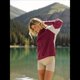 thumbnail image 5 of Suéter Informal de Larga con Cuello Alto y Mangas Farol en Contraste para Mujer. Albaricoque Tinto Vino M, 5 of 9